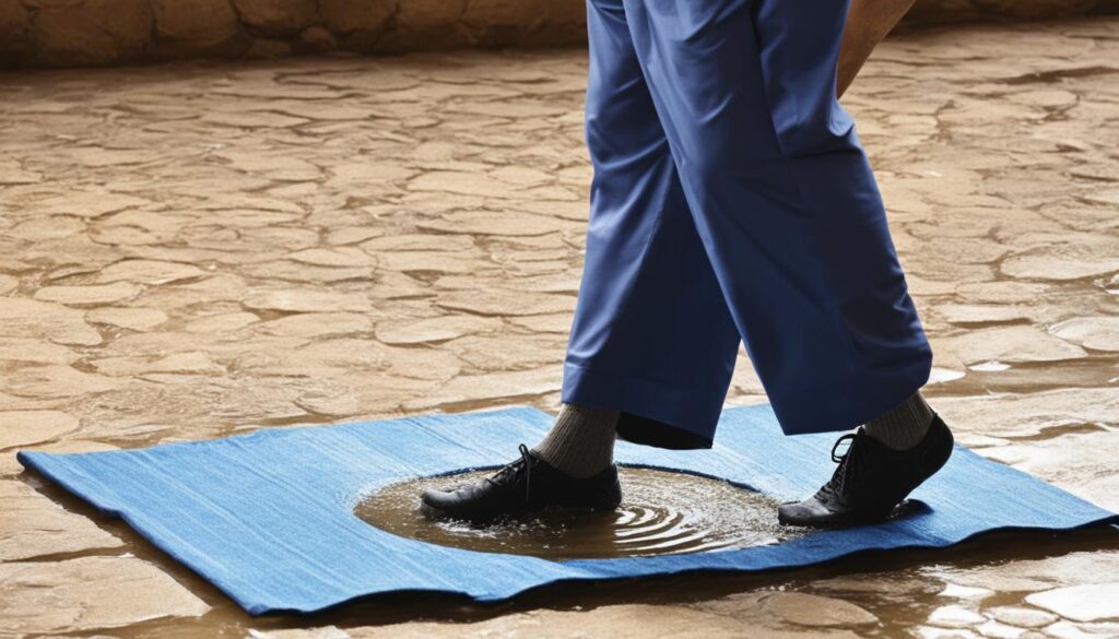 covering feet with socks during wudu